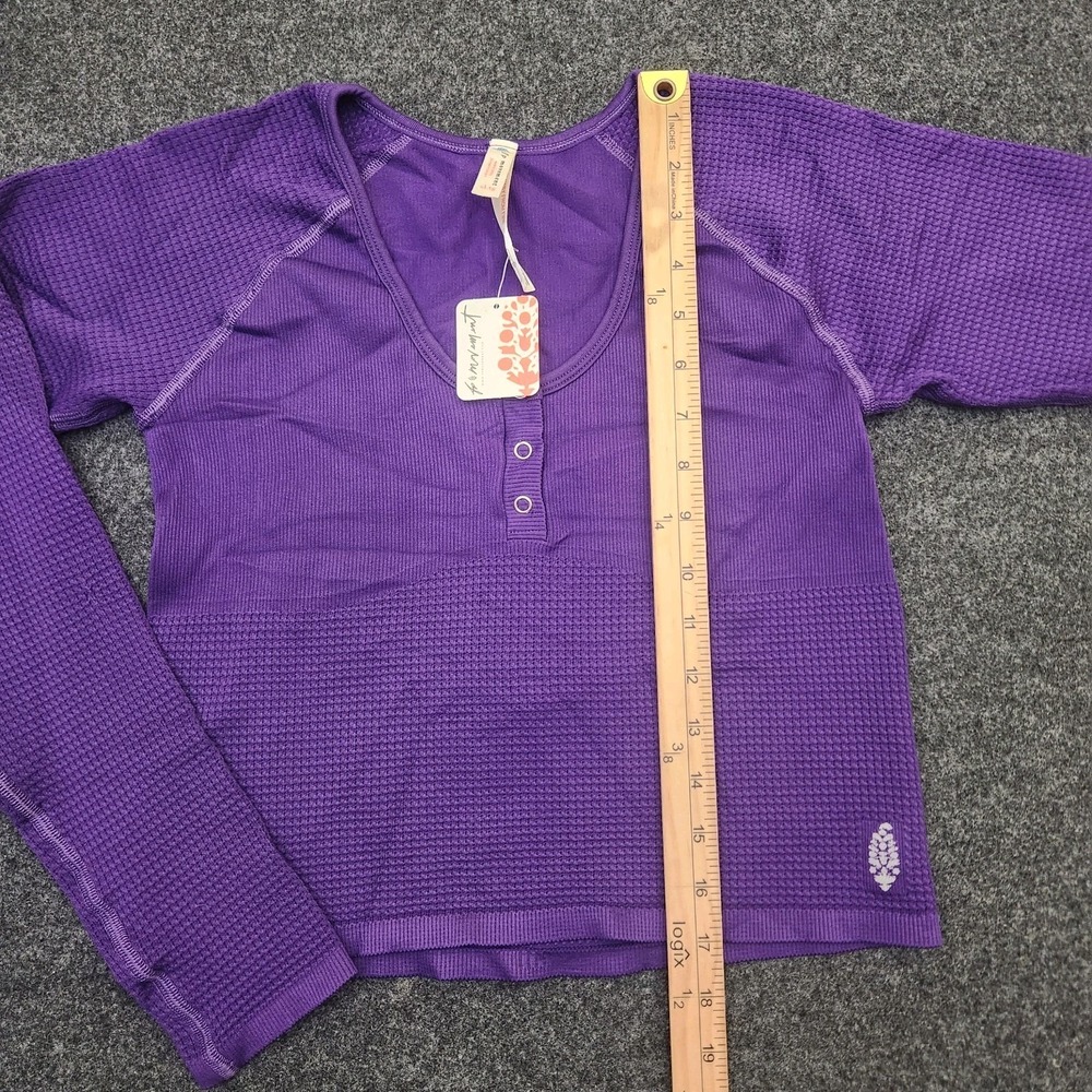 Free People FP Movement Womens XL Purple Dark Amethyst Bail Out Long Sleeve Top - Picture 3 of 8